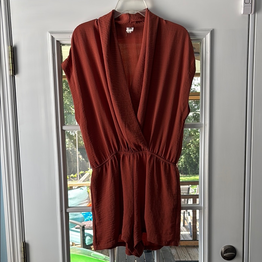 Rust Sleeveless Jumpsuit